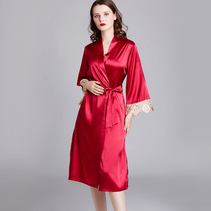 dressystar Dressystar Women Burgundy Kimono Robe Satin Bridal Dressing Gown Bride Bridesmaid Robes Sleepwear