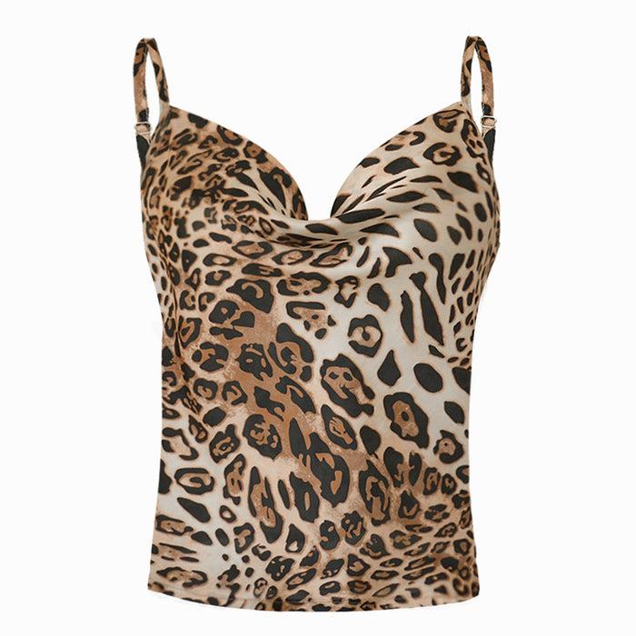 Dressystar Dressystar Women Leopard Print Top Vest T Shirt Tee