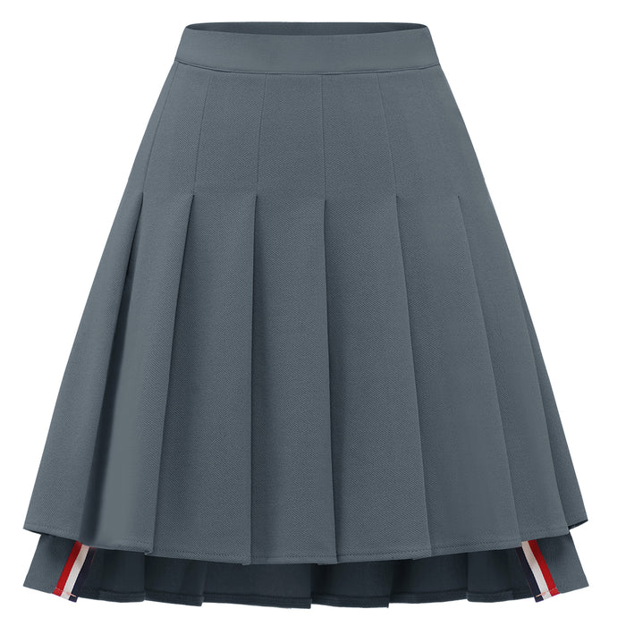 dressystar Dressystar Women Mini Pleated Skirt High Low Basic Flared A Line Skirt Grey