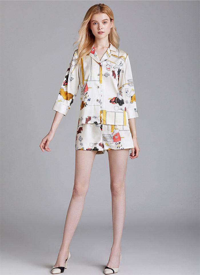 dressystar Dressystar Women Pajamas Set Half Sleeve Two Pieces with Shorts