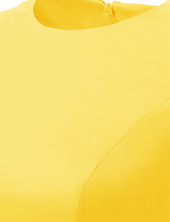 Dressystar Yellow 1950s Vintage Dress Cap Sleeve