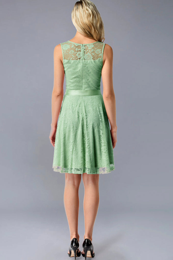 Dressystar Floral Lace Short Bridesmaid Dresses Mint