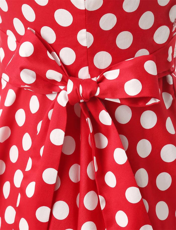Dressystar Red White Dot B 1950s Vintage Dress Cap Sleeve