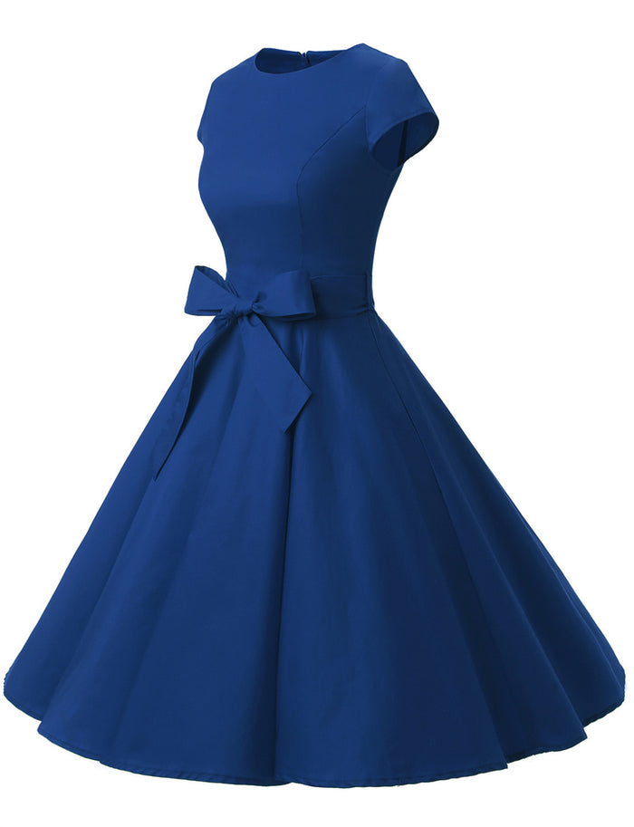 Dressystar Royal Blue 1950s Vintage Dress Cap Sleeve