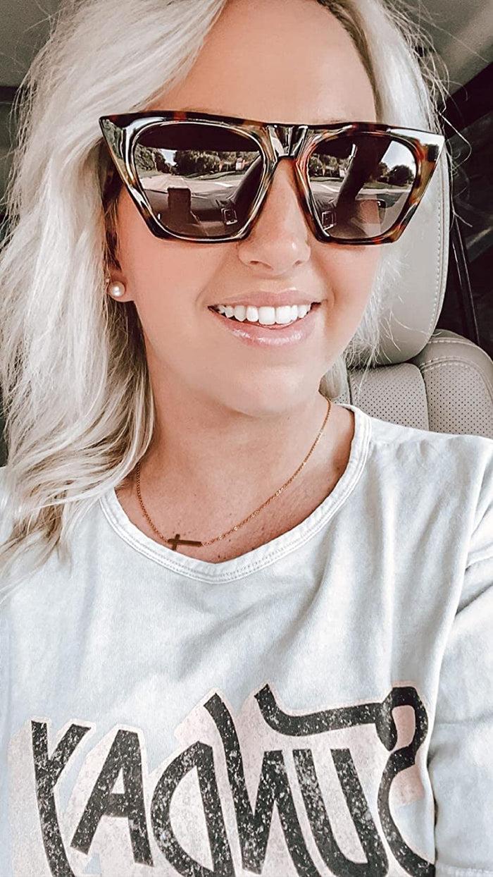 dressystar Sunglasses Retro Cateye Sunglasses For Women Men Square Frame