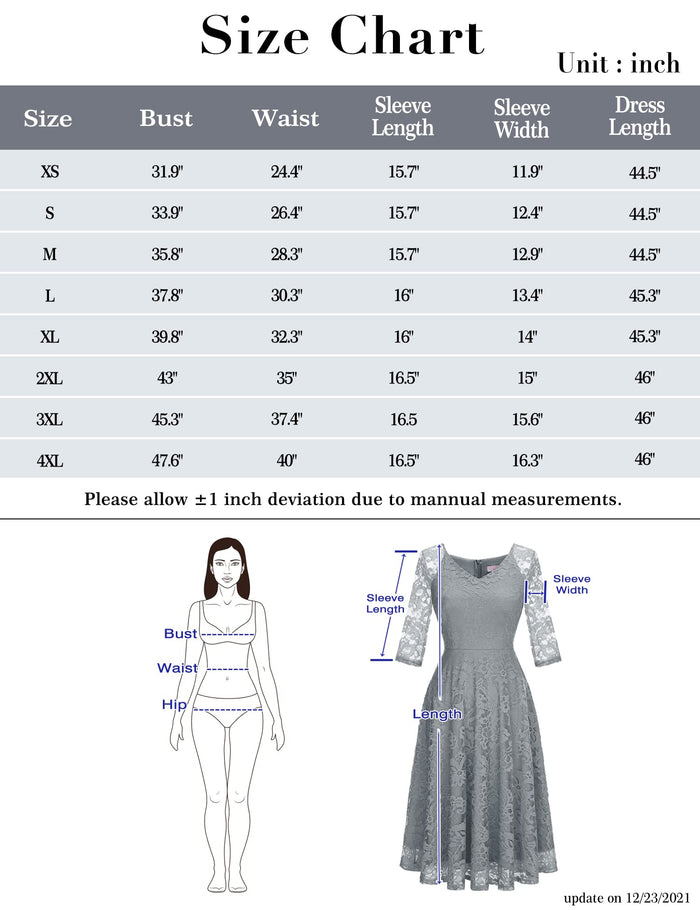 Dressystar Three-Quarter Sleeve Lace Midi Dress Burgundy