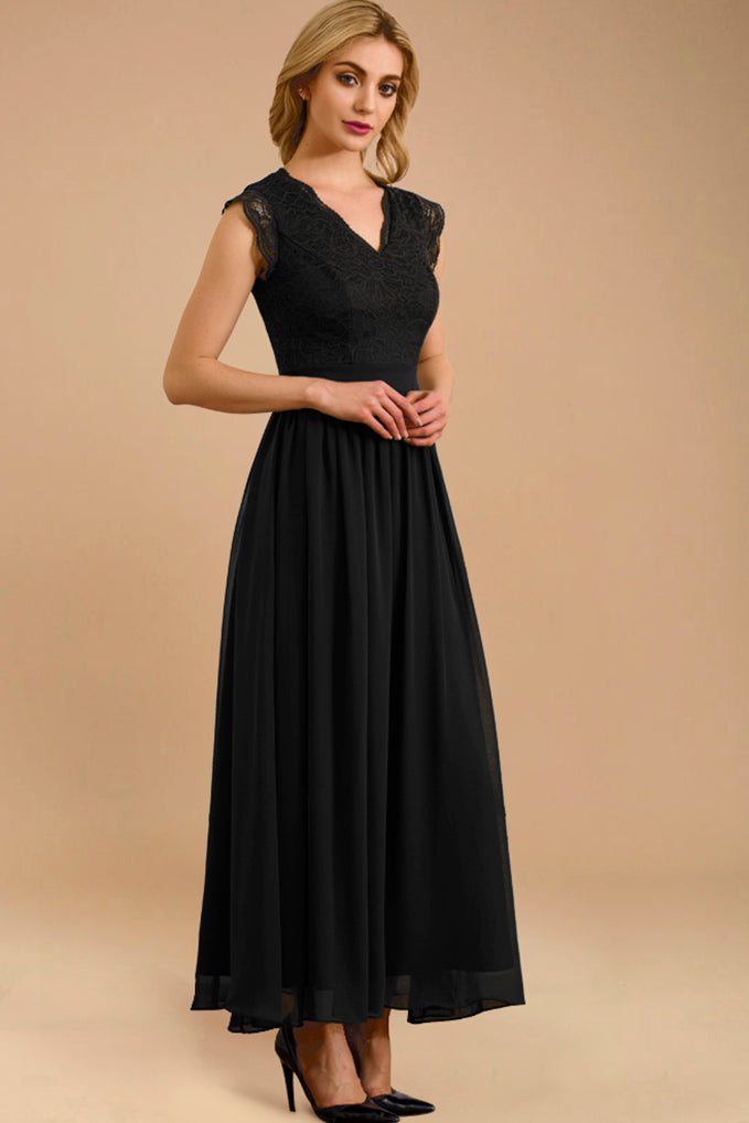 dressystar V Neck Sleeveless Formal Party Gown Black dressystar V Neck Sleeveless Formal Party Gown Black