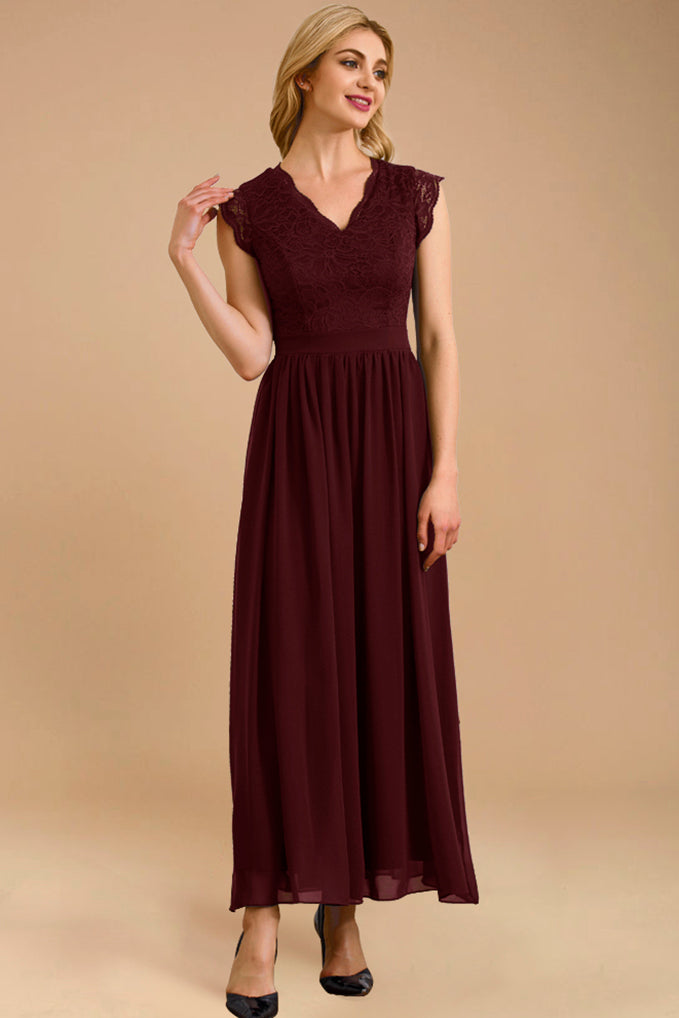 dressystar V Neck Sleeveless Formal Party Gown Burgundy dressystar V Neck Sleeveless Formal Party Gown Burgundy