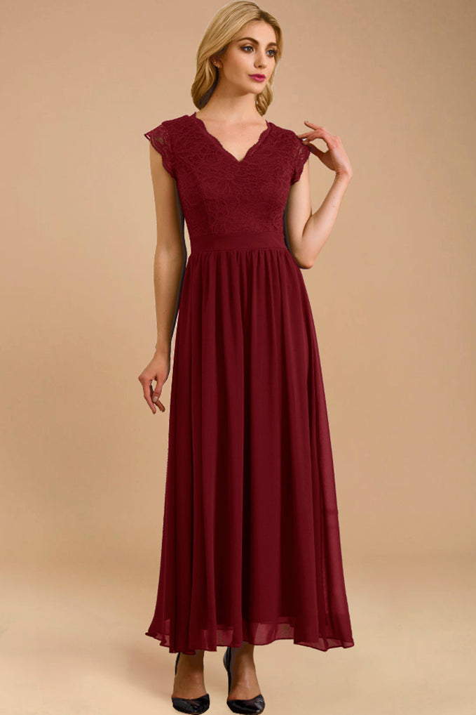 dressystar V Neck Sleeveless Formal Party Gown Dark Red dressystar V Neck Sleeveless Formal Party Gown Dark Red