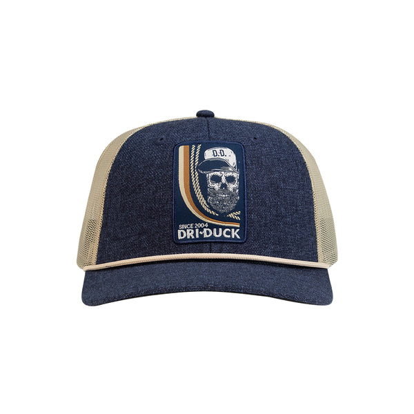 dri duck Crosshatch Skull Trucker Hat