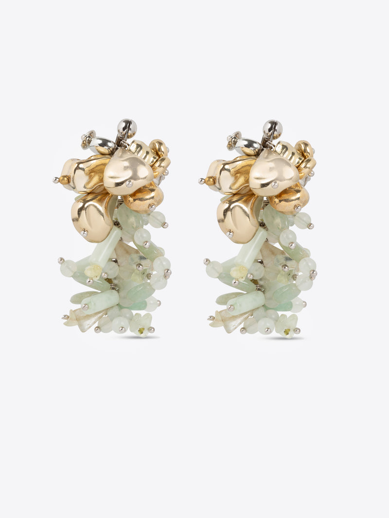 Dries Van Noten Contrast Embroidered Earrings PASTEL
