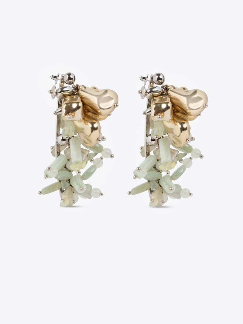 Dries Van Noten Contrast Embroidered Earrings PASTEL