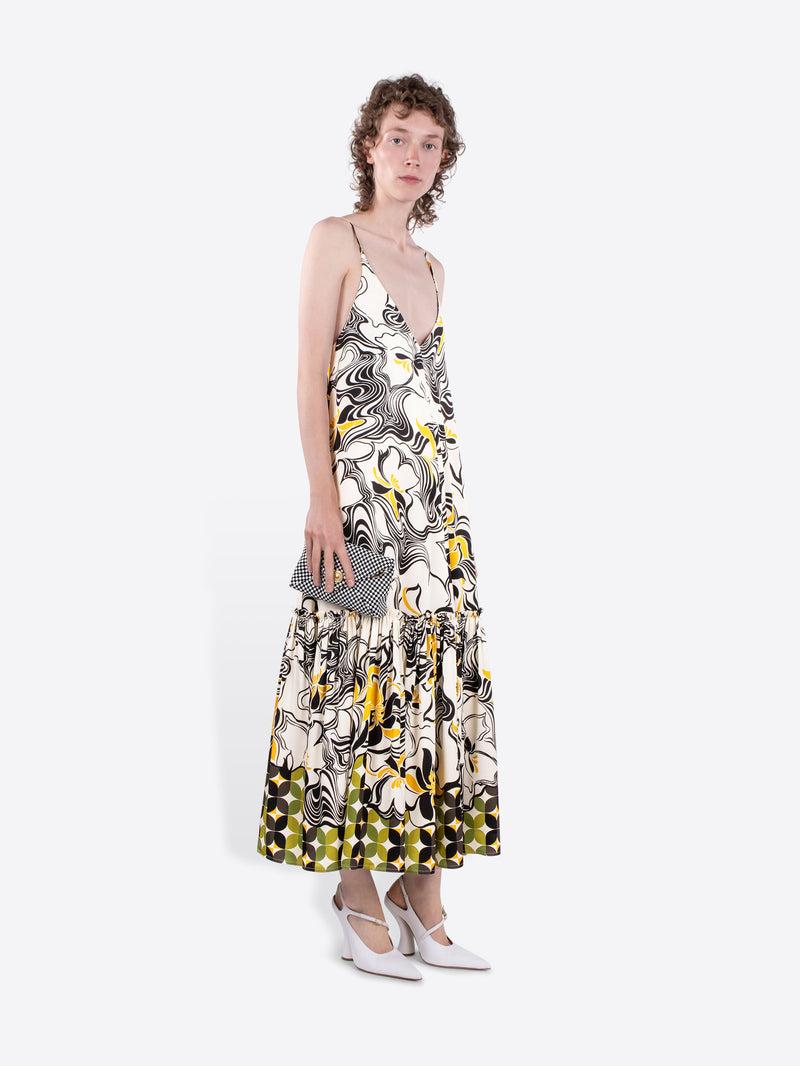 Dries Van Noten A-line Ruffled Dress Ecru