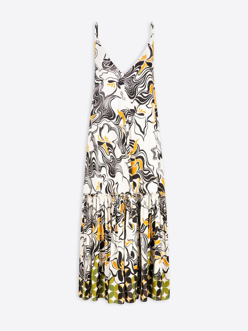 Dries Van Noten A-line Ruffled Dress Ecru