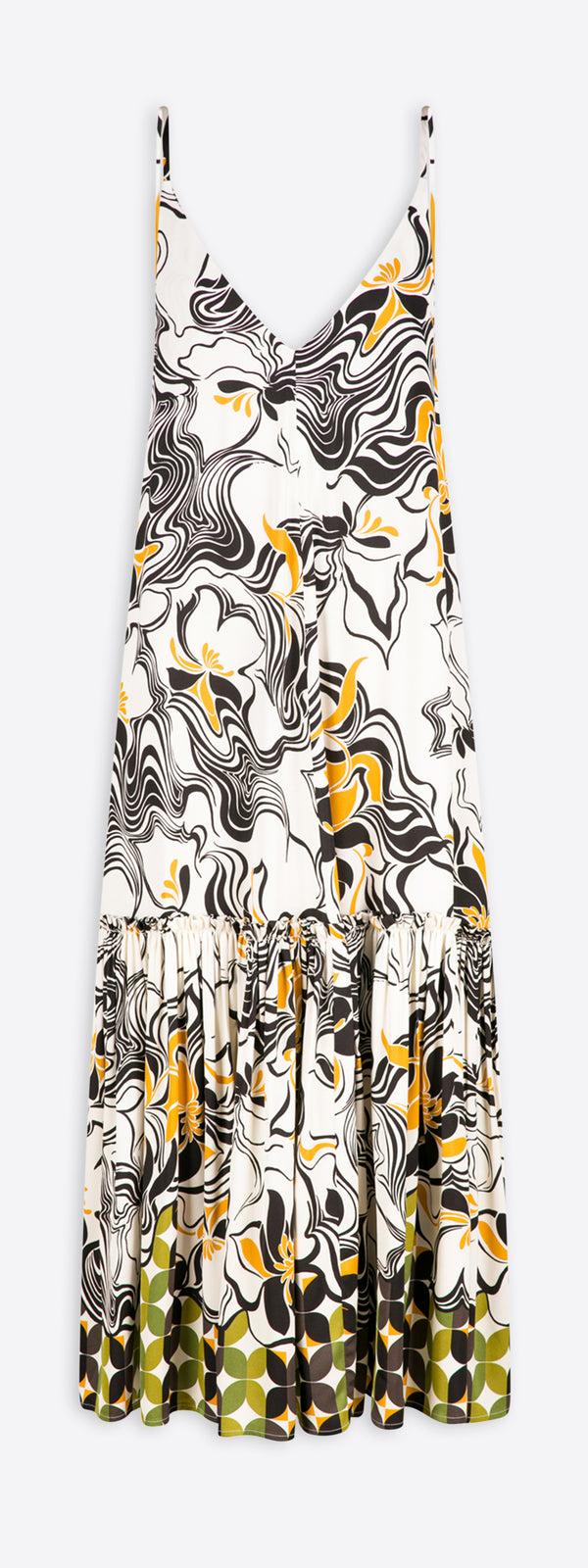 dries van noten A-line ruffled dress ecru