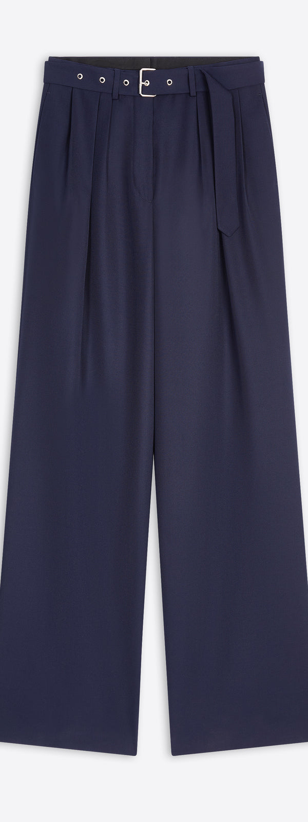 dries van noten Belted wool trousers navy