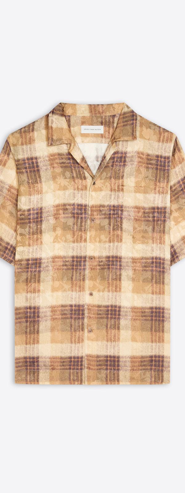 dries van noten Boxy viscose shirt TAN
