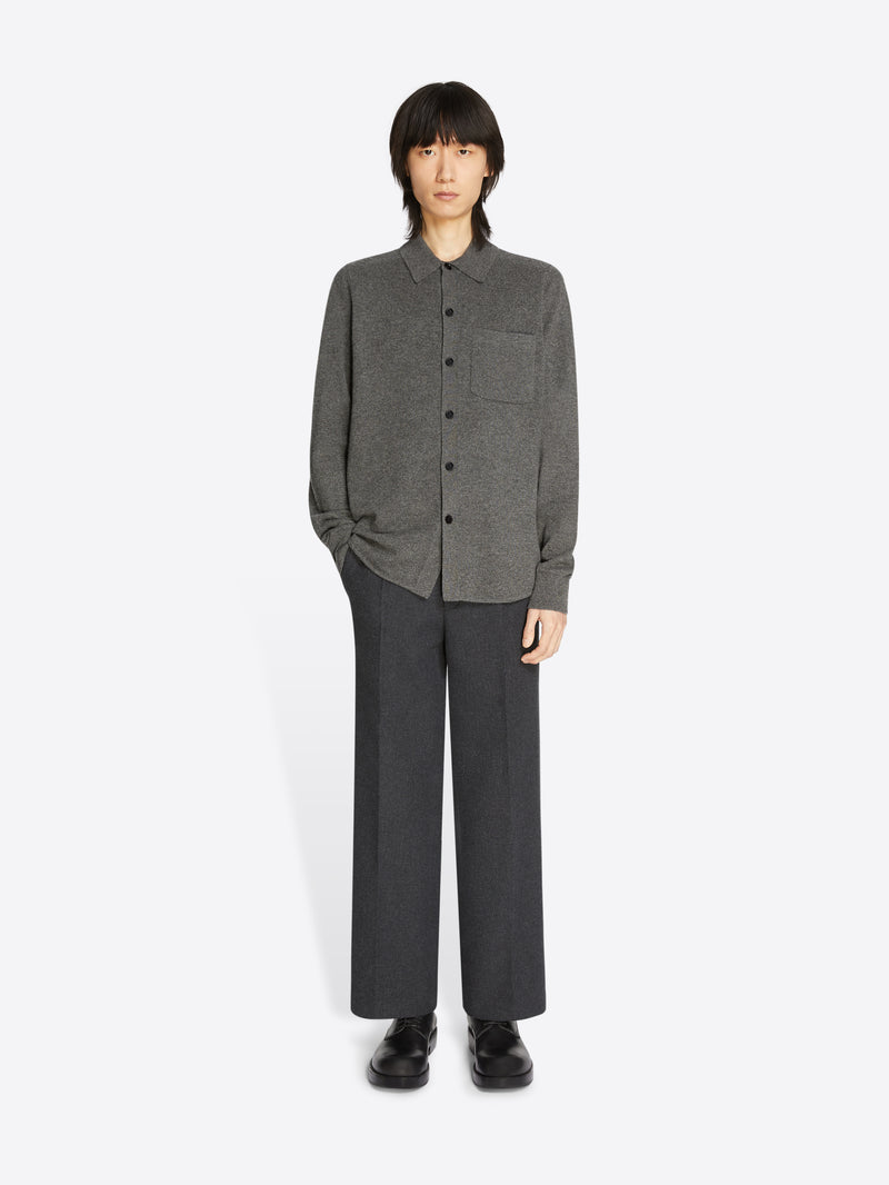 Dries Van Noten Cashmere Polo Shirt DARK GREY
