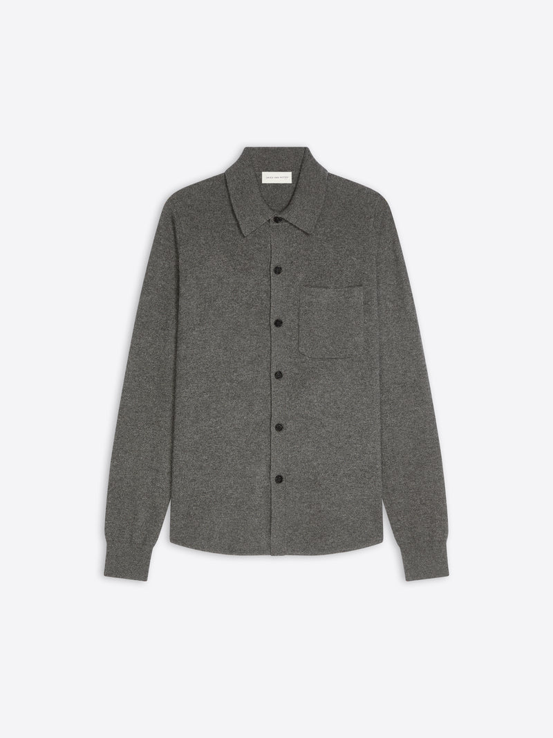 Dries Van Noten Cashmere Polo Shirt DARK GREY