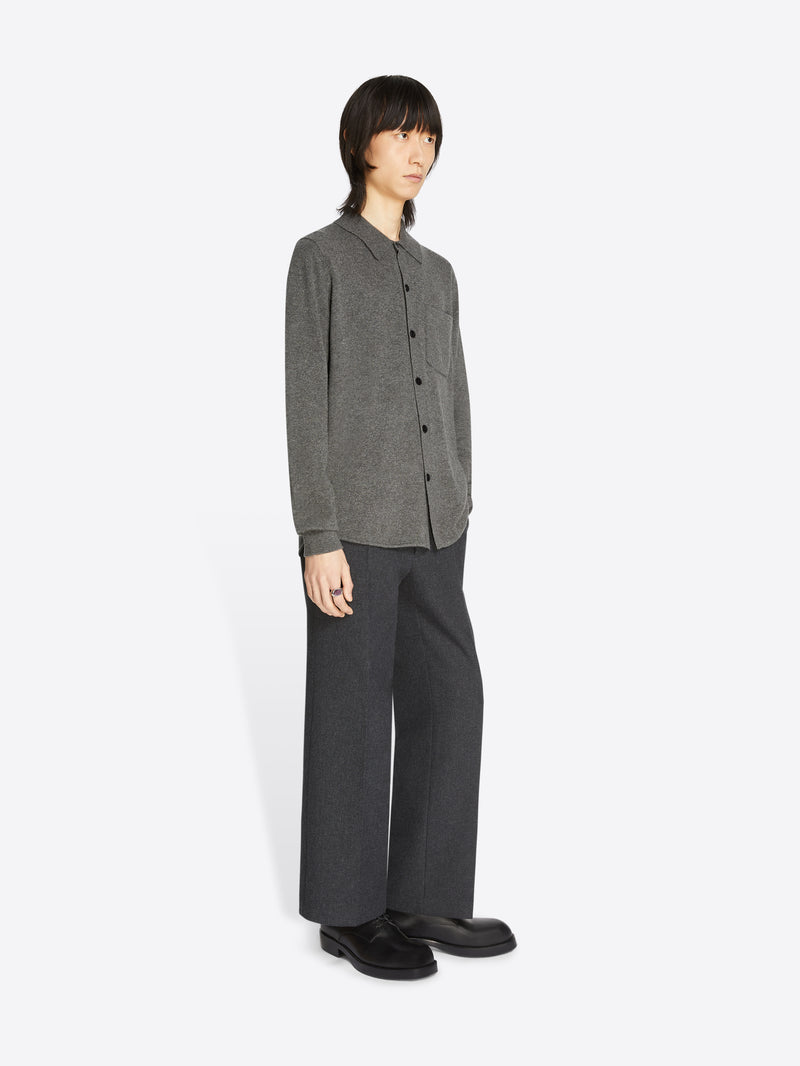 Dries Van Noten Cashmere Polo Shirt DARK GREY
