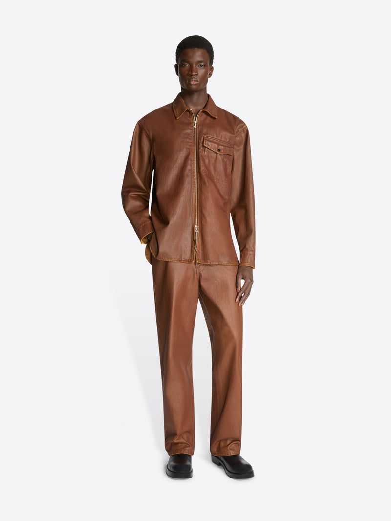 Dries Van Noten Coated Loose Fit Jeans RUST