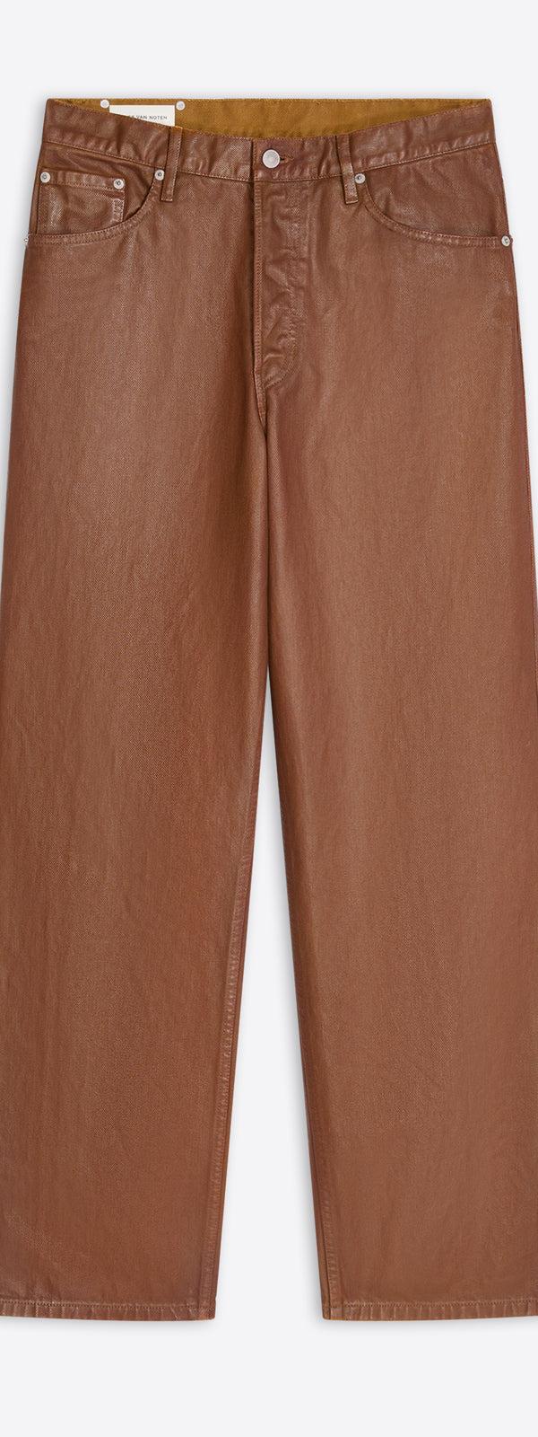 dries van noten Coated loose fit jeans RUST