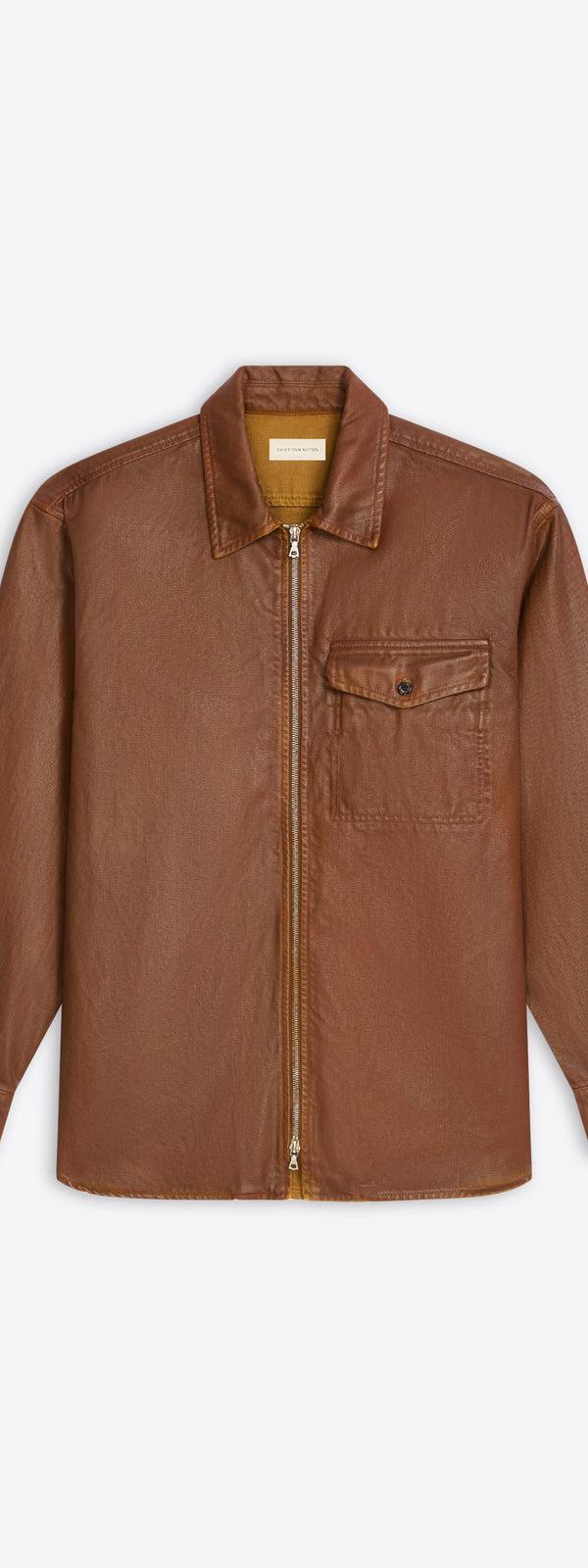 dries van noten Coated zipped shirt RUST