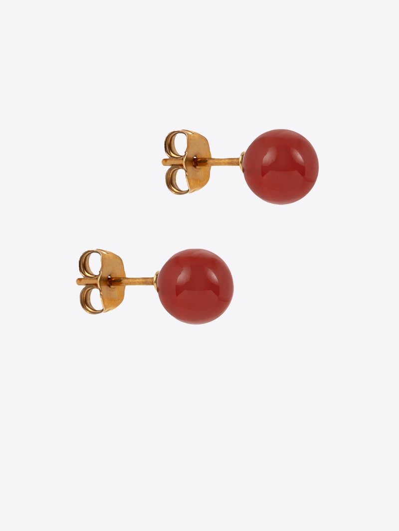 Dries Van Noten Colored Ear Studs Dark Red