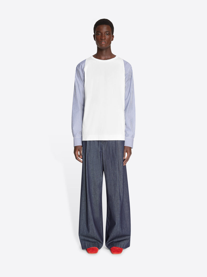 Dries Van Noten Contrast Sleeves Tee WHITE