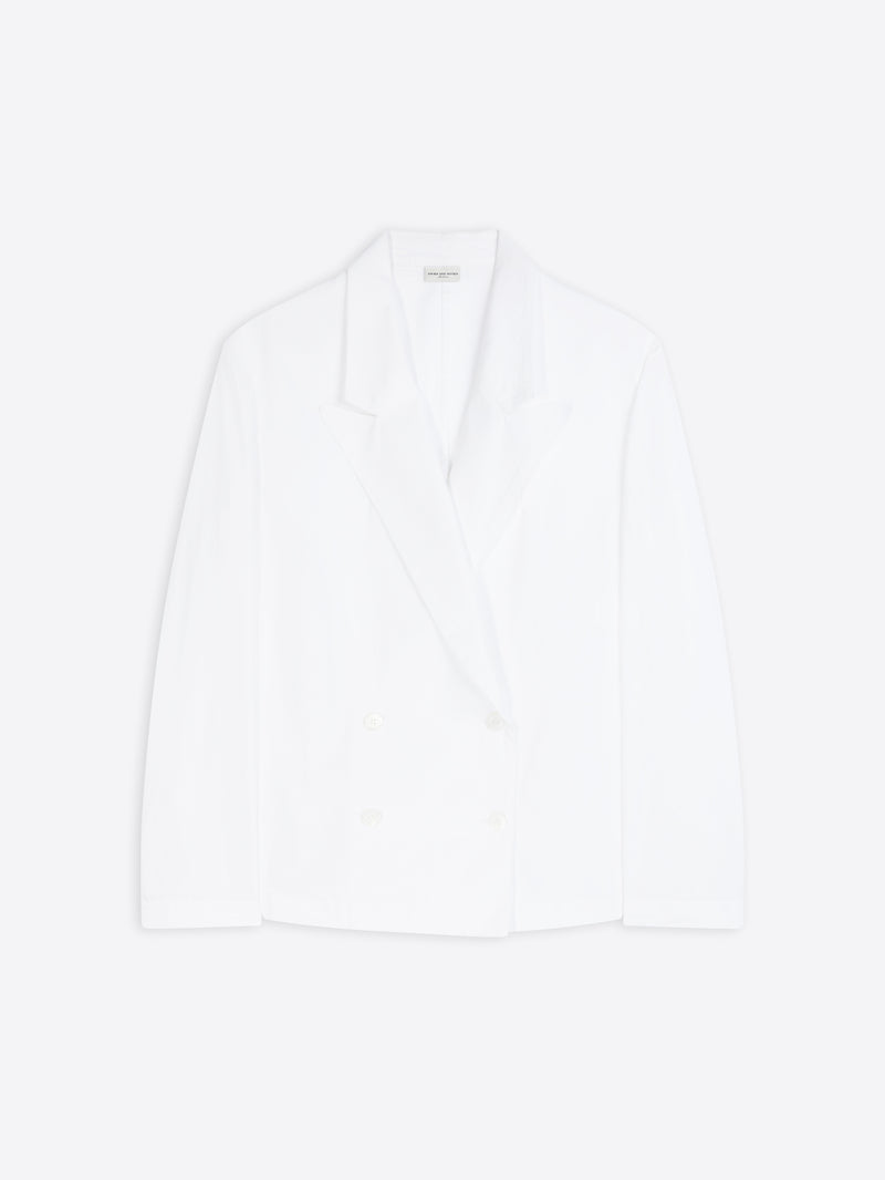 Dries Van Noten Cotton Blazer Shirt White