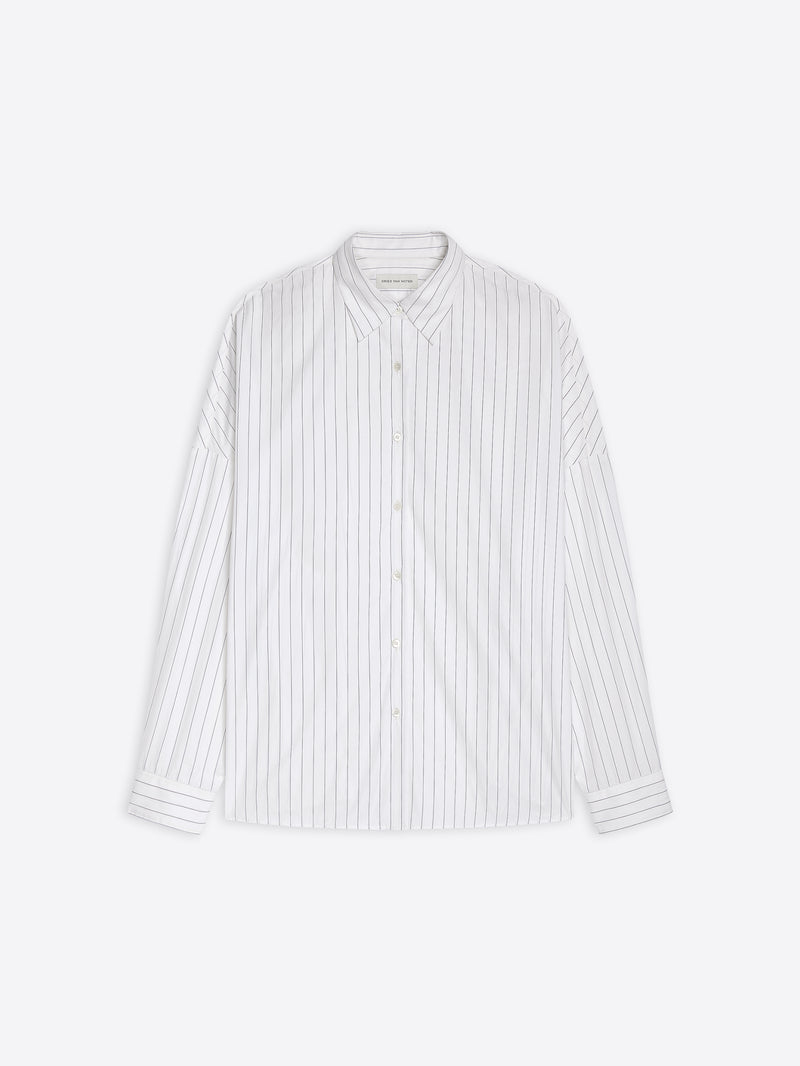 Dries Van Noten Cotton Cocoon Shirt NAVY