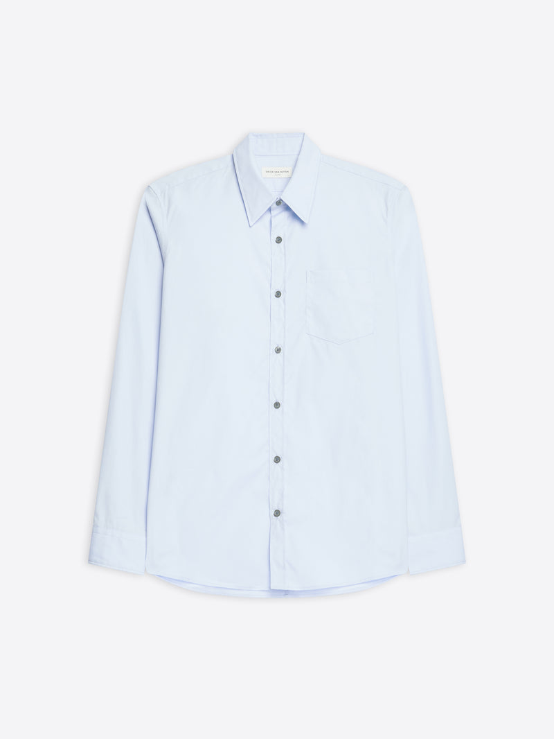 Dries Van Noten Cotton Fitted Shirt Light Blue