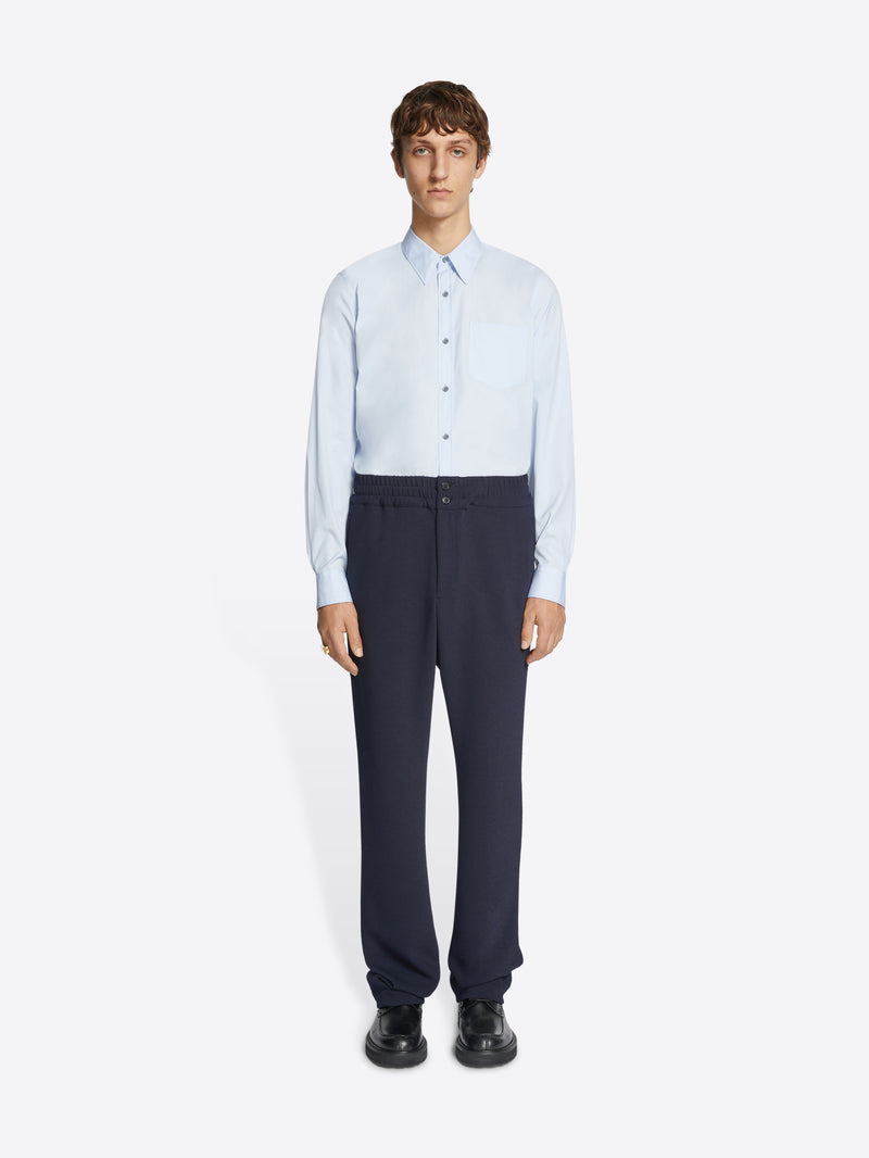 Dries Van Noten Cotton Fitted Shirt Light Blue