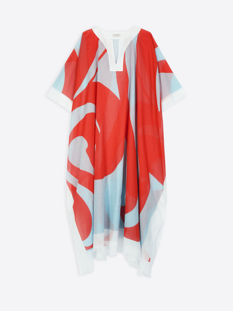 Dries Van Noten Cotton Kaftan Red