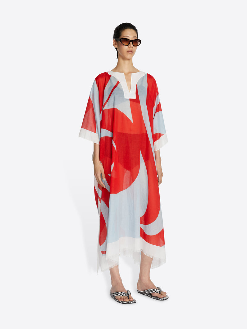 Dries Van Noten Cotton Kaftan Red
