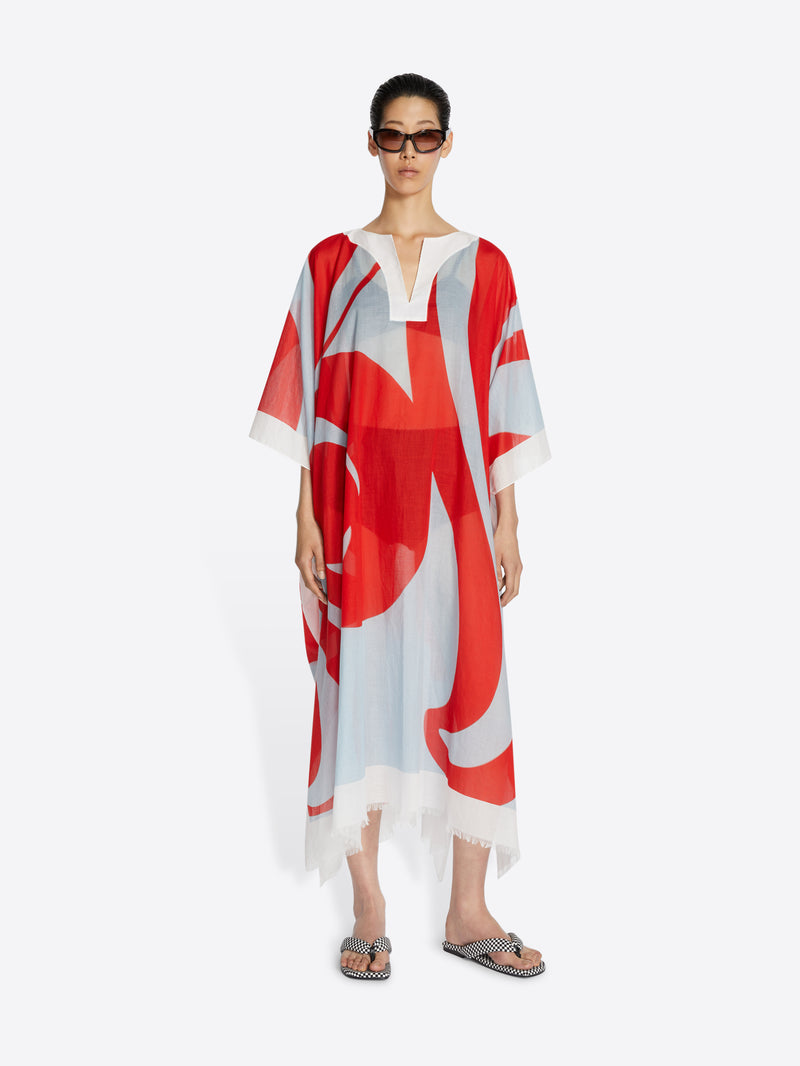 Dries Van Noten Cotton Kaftan Red