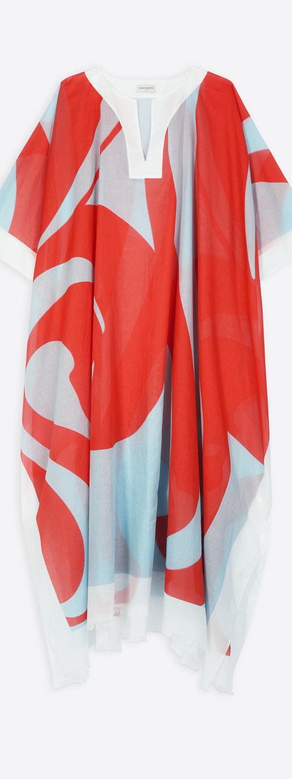 dries van noten Cotton kaftan red