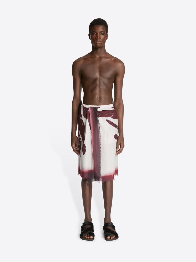 Dries Van Noten Cotton Pareo Scarf Burgundy
