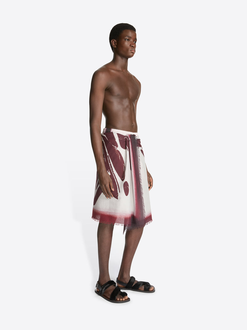 Dries Van Noten Cotton Pareo Scarf Burgundy