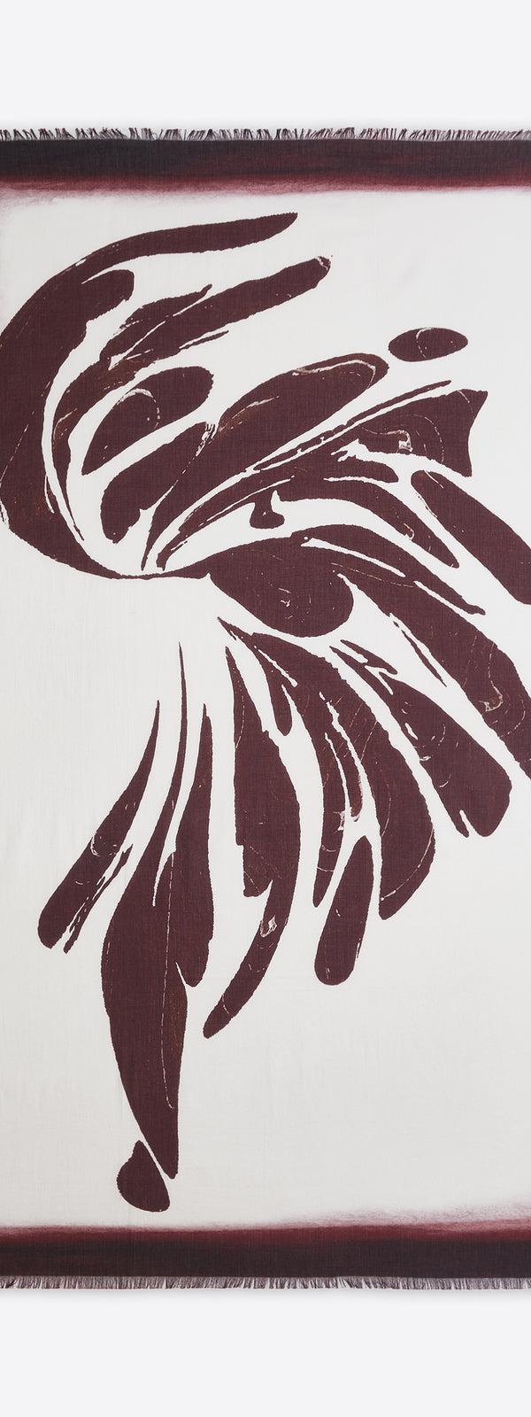 dries van noten Cotton pareo scarf burgundy