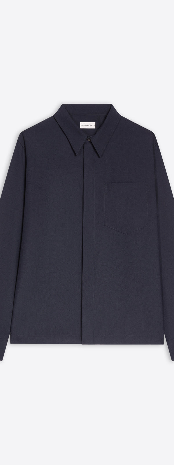 dries van noten Cotton zip shirt navy