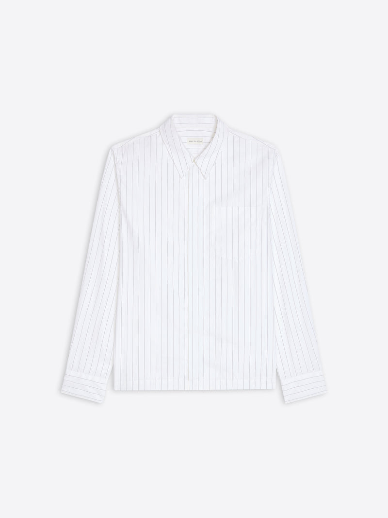 Dries Van Noten Cotton Zip Shirt NAVY