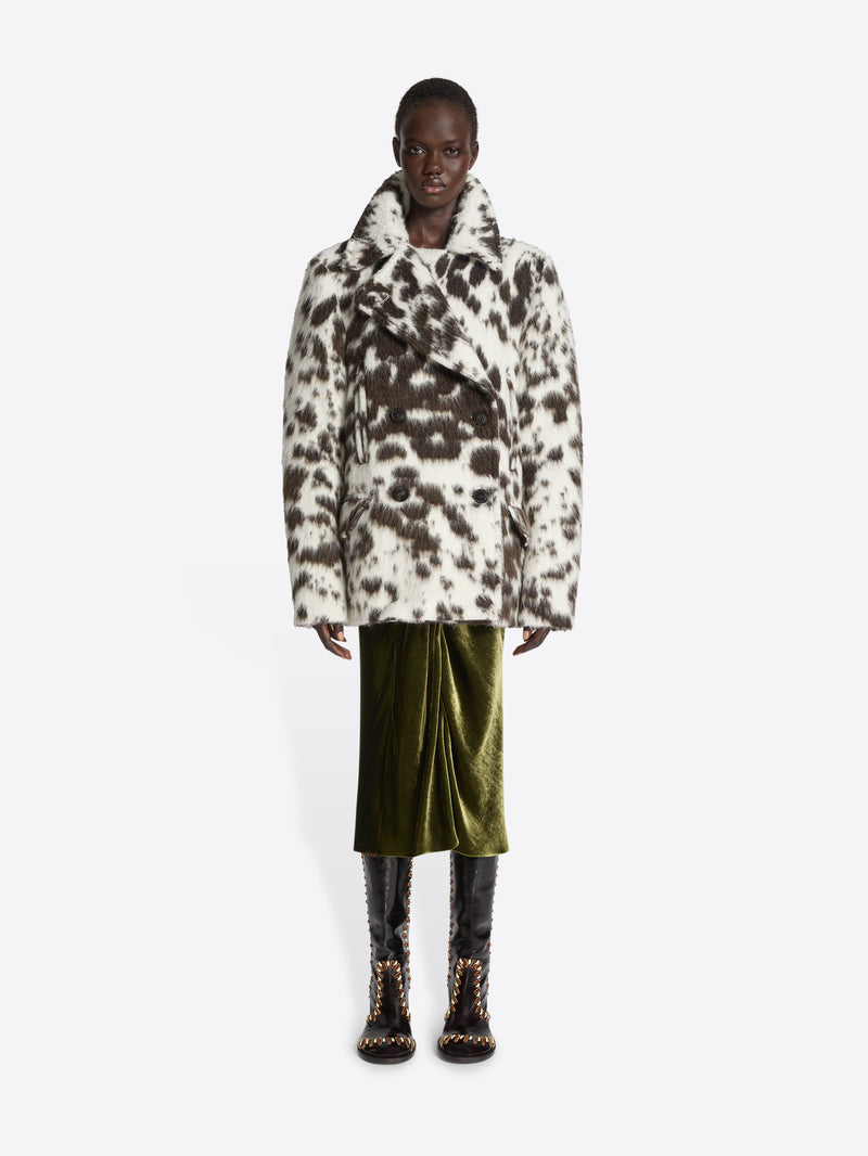 Dries Van Noten Cowhide Caban Jacket BROWN