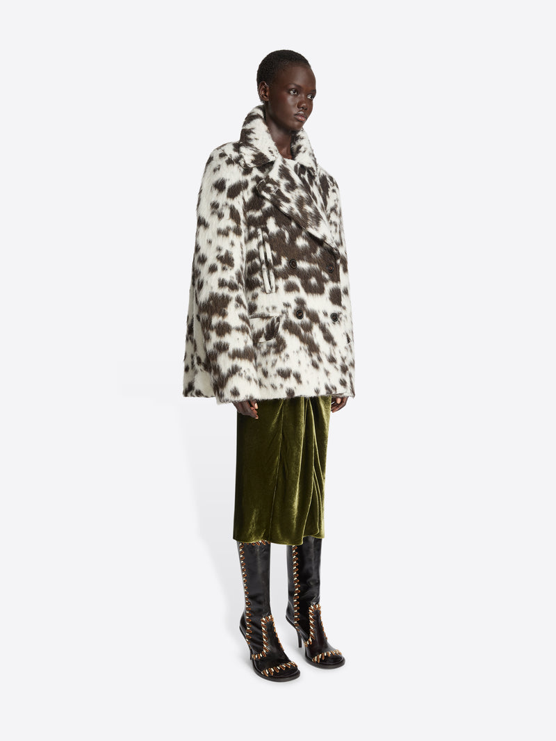 Dries Van Noten Cowhide Caban Jacket BROWN