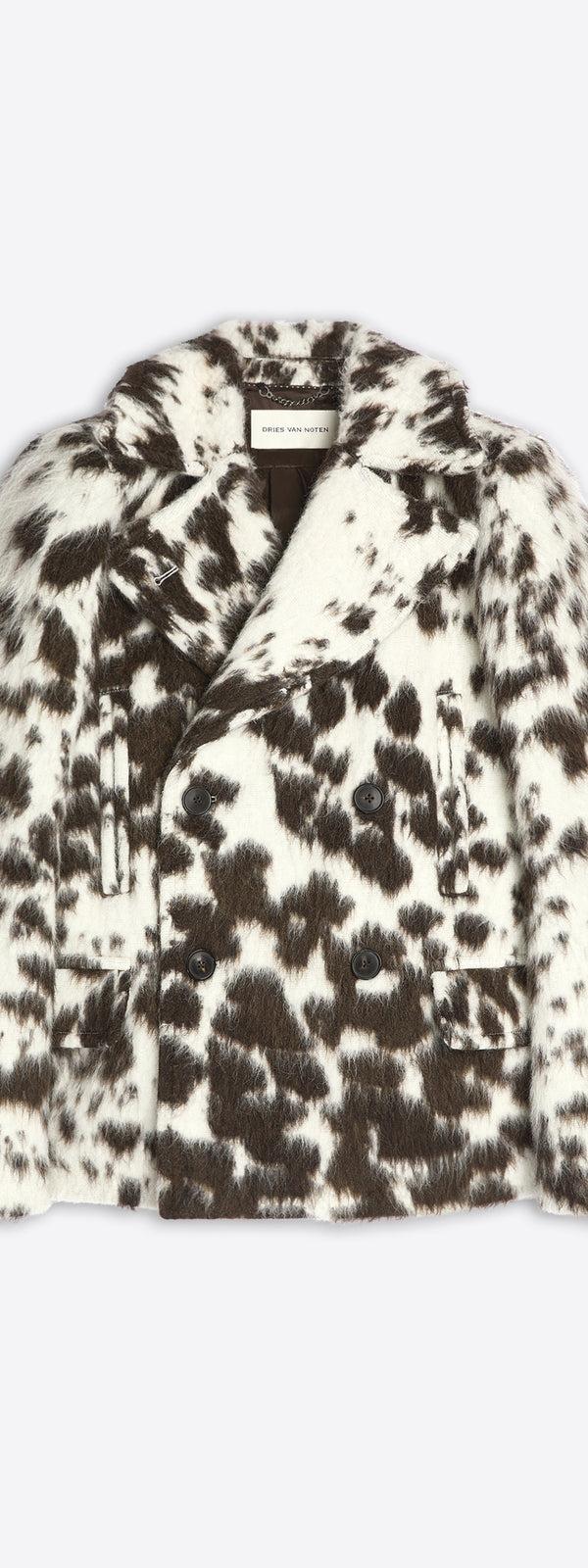 dries van noten Cowhide caban jacket BROWN