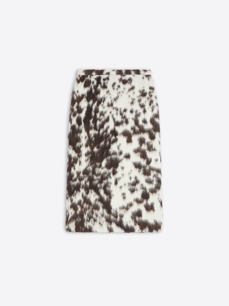 Dries Van Noten Cowhide Print Skirt BROWN