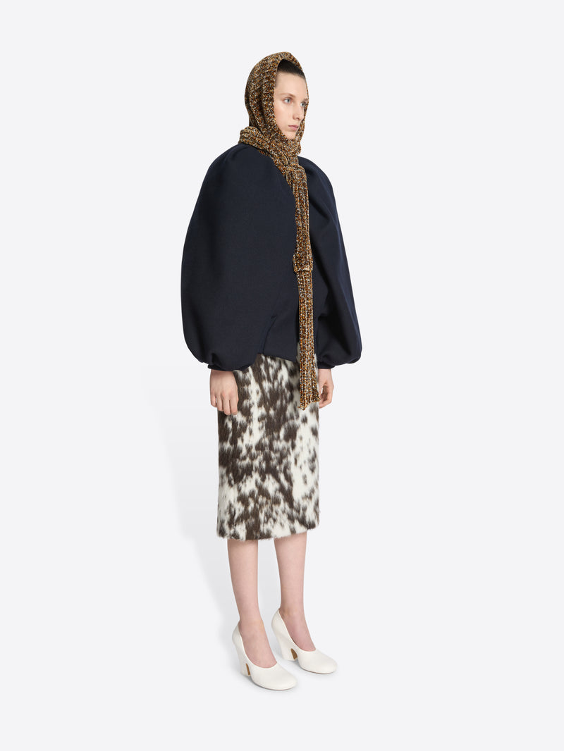 Dries Van Noten Cowhide Print Skirt BROWN