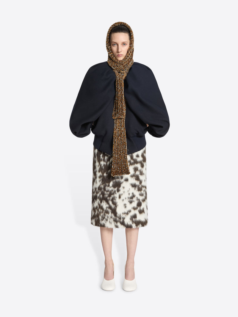 Dries Van Noten Cowhide Print Skirt BROWN