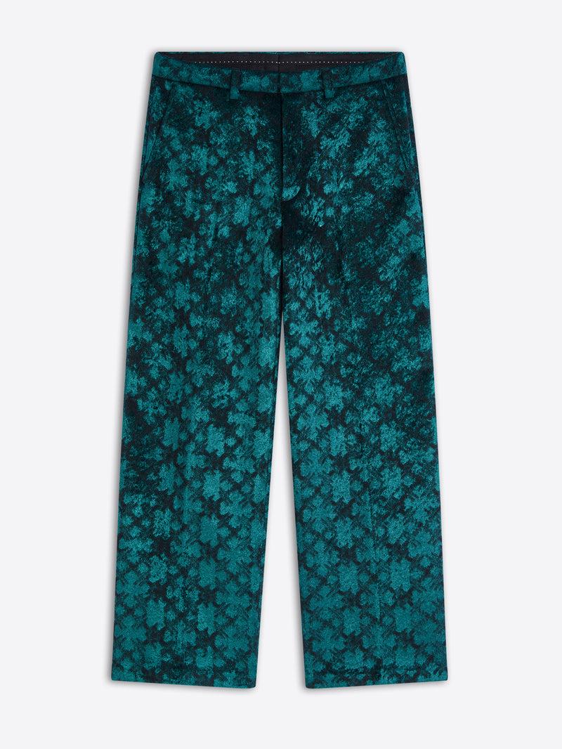 Dries Van Noten Cropped Jacquard Pants PETROL
