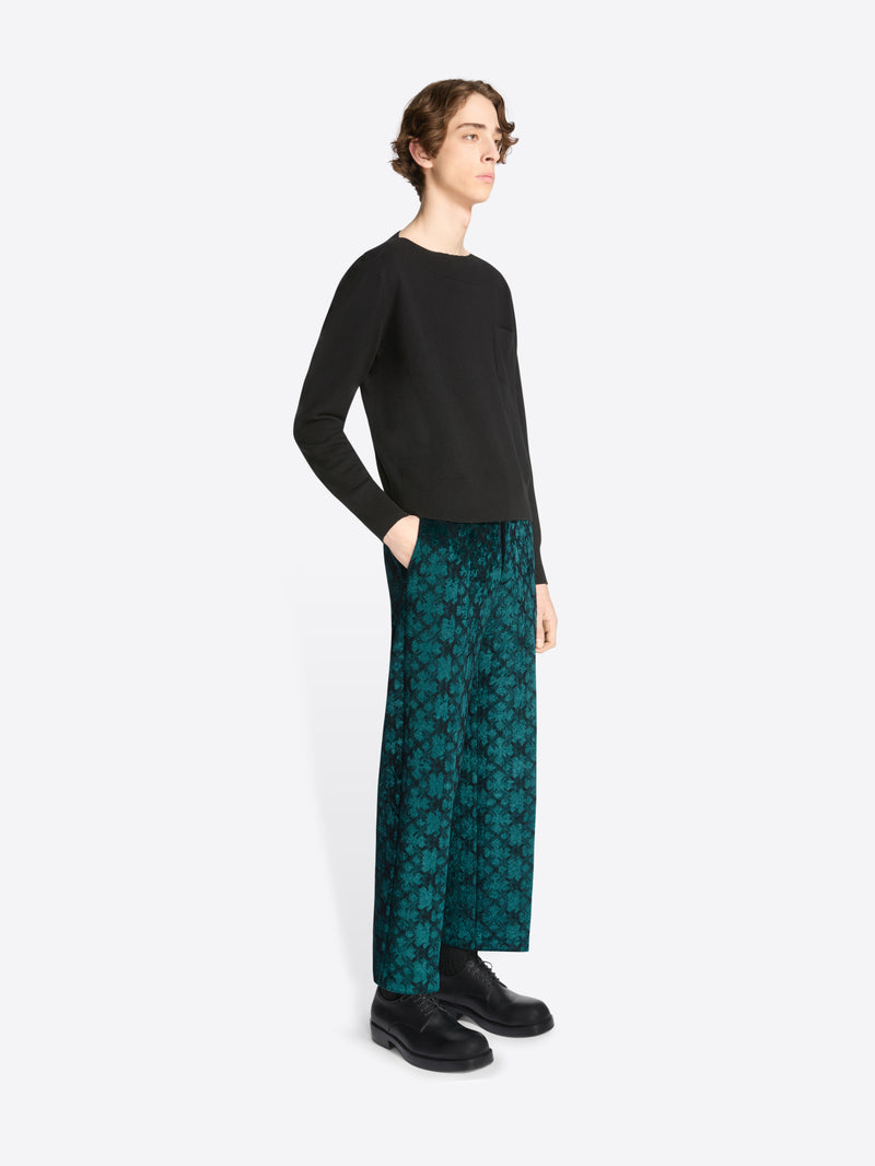 Dries Van Noten Cropped Jacquard Pants PETROL